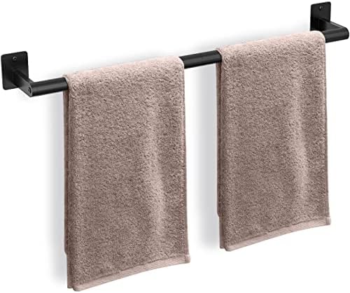 Heavy Duty Bathroom Towel Bar 24-Inch Matte Black Towel Holder for Home Decor