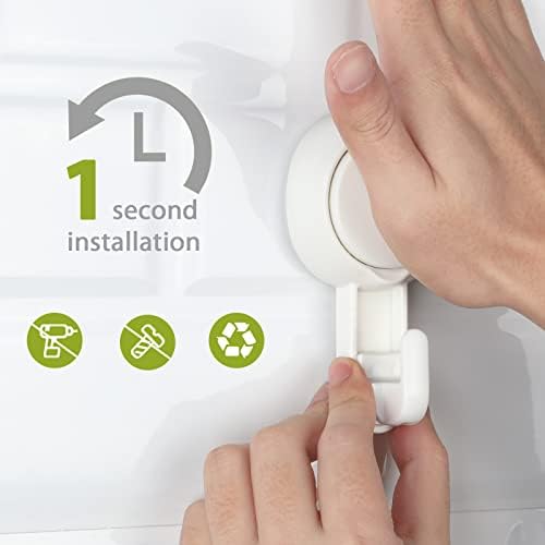 Elegear Suction Cup Shower Hooks for Bathroom and Kitchen 4-Pack