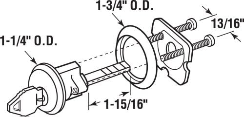 Prime-Line 52139 Brass Diecast Rim Cylinder Lock with 5 Pin