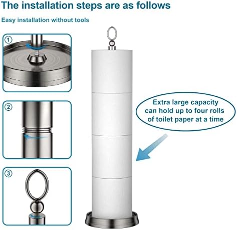 Heavy Weighted Toilet Paper Holder with Reserve Function Space-Saving Durable