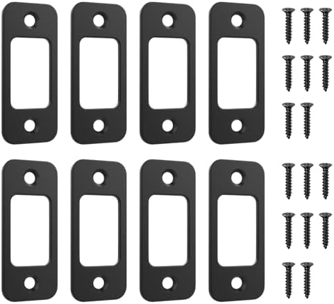 BZTT Black Deadbolt Strike Plate - For Exterior Doors
