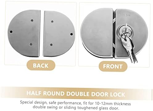 HOMSFOU Compact Weatherproof Surge Protection Lock Pin Bolts for Half-Round Double Door Locks and Cabinets