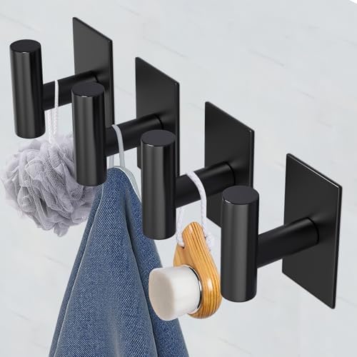 VAEHOLD Heavy Duty Wall Towel Holders Adhesive 4-Piece Set for Bathroom or Kitchen