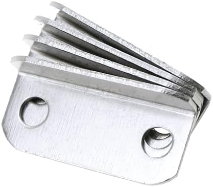 MEETOOT 8-Piece Metal Bevelled Drawer Lock Stop L Shaped Buffer Plate Silver
