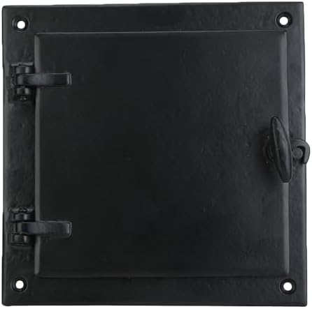 A29 Rectangular Bar Door Grill with Viewing Door Cast Iron Black Powder Coat