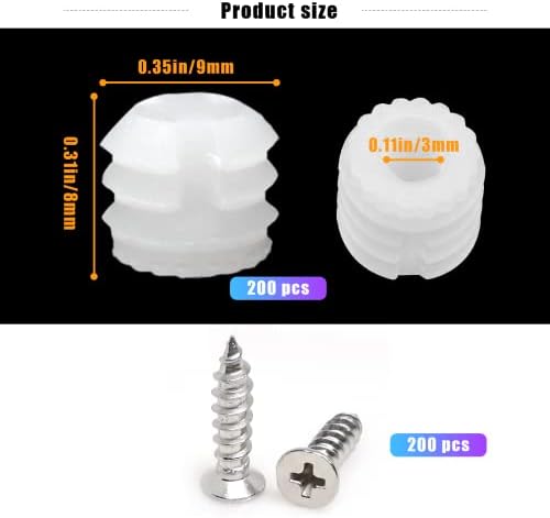 MingQiEven - 200 pack of affordable plastic hinge dowels