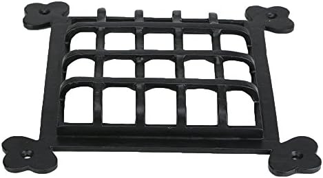 A29 Rectangular Bar Door Grill with Viewing Door Cast Iron Black Powder Coat