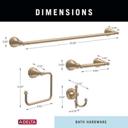 Delta Mylan Premium 4-Pack Bathroom Set 18 Towel Bar Champagne Bronze