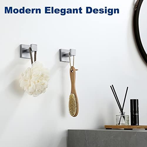 Stainless Steel Towels for Bathroom Hangers 4-Pack Durable 1810 Chrome Rust-Resistant Door-Mount