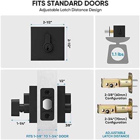 TICONN Matte Black Door Handle Heavy Duty Room Use