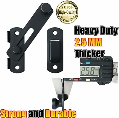 Heavy Duty Barn Door Lock with Matte Black Finish