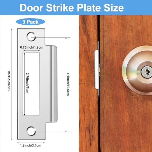 3Pcs Door Strike Plate Set