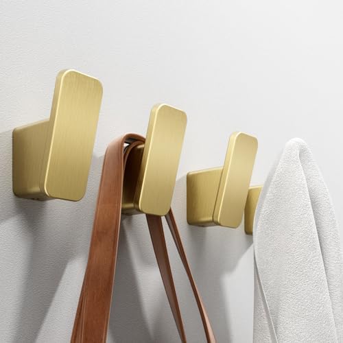 Riv Amber 4-Piece Gold Towel Hook Set for Bathroom Kitchen Bedroom