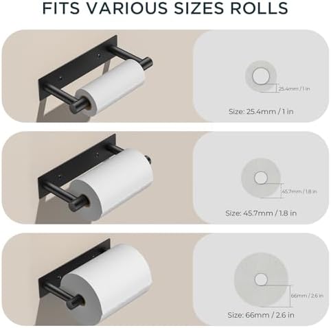 FORIOUS Black Toilet Paper Holder