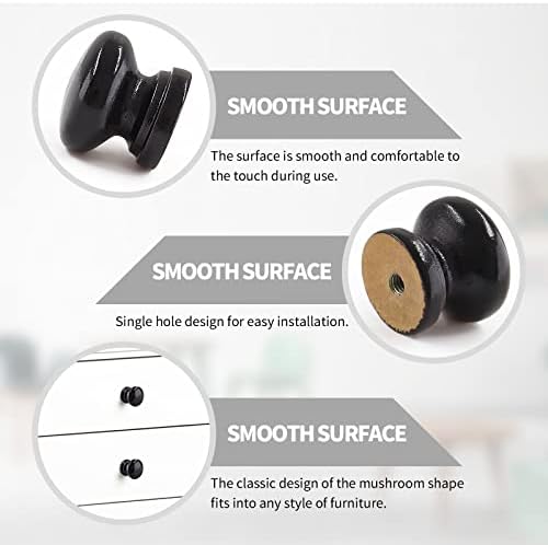12-Piece Black Wood Dresser Knobs