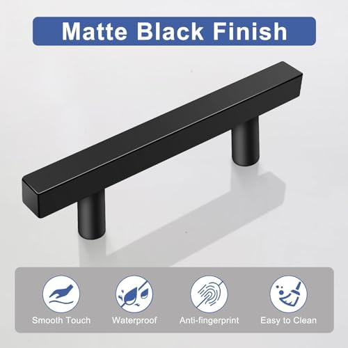 30-Piece 5-Inch Matte Black Cabinet Pulls with 3-Inch Holes