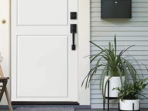 Brightify Matte Black Adjustable Door Handle Set with Reversible Lever for LeftRight Doors
