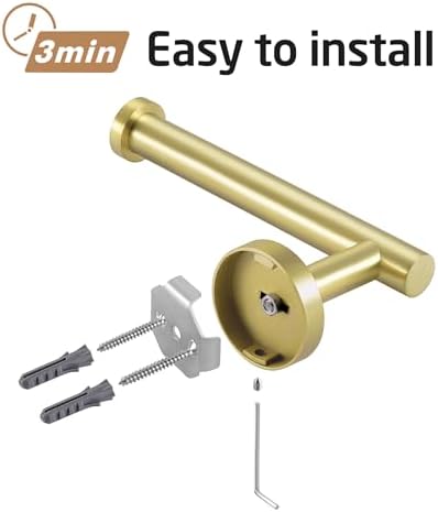 Sturdy Stainless Steel Toilet Paper Holder with Brushed Gold Finish