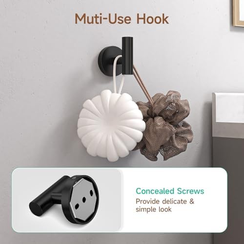 Modern 24-Inch Matte Black Bath Towel Bar Set