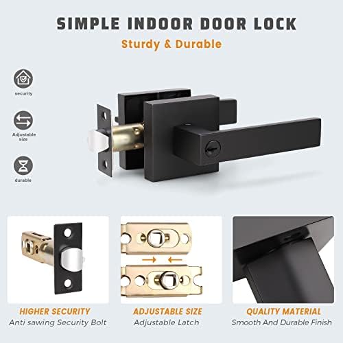 KNOBWELL Heavy Duty Door Lever Set Matte Black