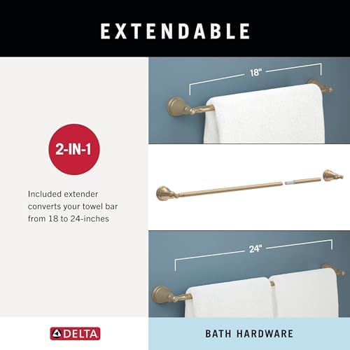 Delta Mylan Premium 4-Pack Bathroom Set 18 Towel Bar Champagne Bronze