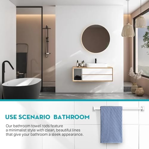 Durable 24-inch spring towel bar for bathroom and kitchen