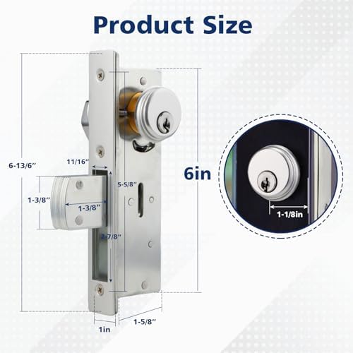Secure and Durable 8-Layer Commercial Door Mortise Lock