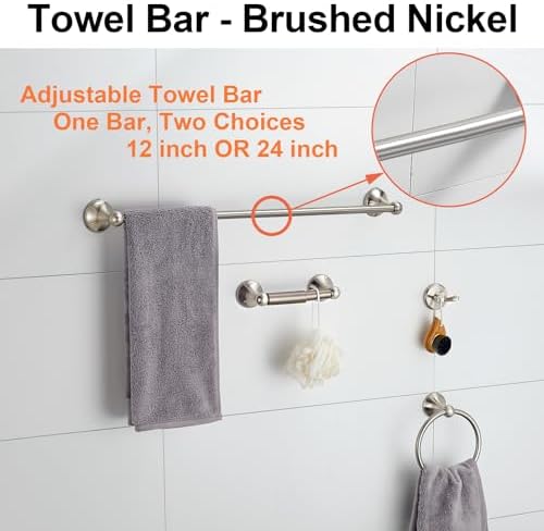 BGL 4-Piece Adjustable Wall-Mounted Towel Bar Set