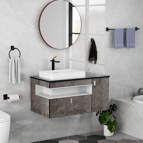 Matte Black 4-Piece Bathroom Accessories Set