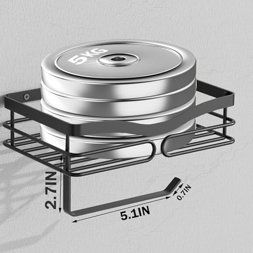 AIDILI Sleek Wall-Mounted Toilet Paper Holder with Storage Black for Modern Bathrooms