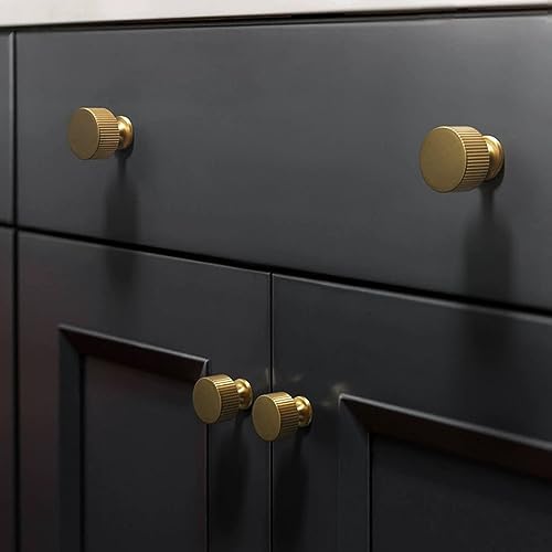 4-Piece Solid Brass Cabinet Knobs Gold Finish Durable and Stylish for Home Use