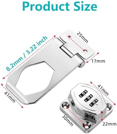 Enwomaty Bifold Door Lock - Combination Cabinet Lock Set of 2
