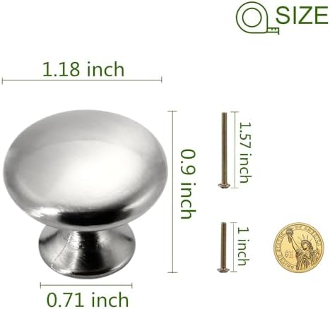 Durable brushed nickel cabinet knobs 30-pack for modern homes