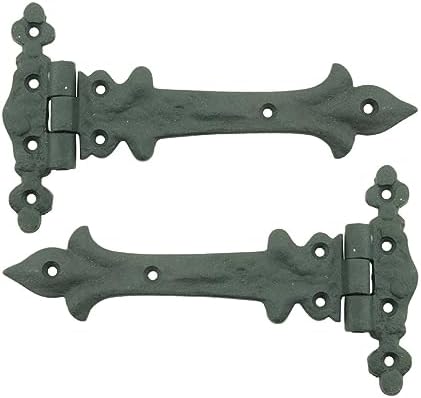 Black Wrought Iron Door Hinges w 7-in Capacity