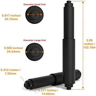 Piping Hot Art Works 6-inch Black Toilet Paper Holder Spring Rod - Durable and Reliable toilet paper roller replacement