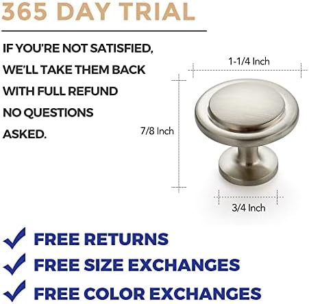 Ravinte 10-Piece Cabinet Pulls Brushed Nickel 1-14 inch Knobs for Cupboard Use