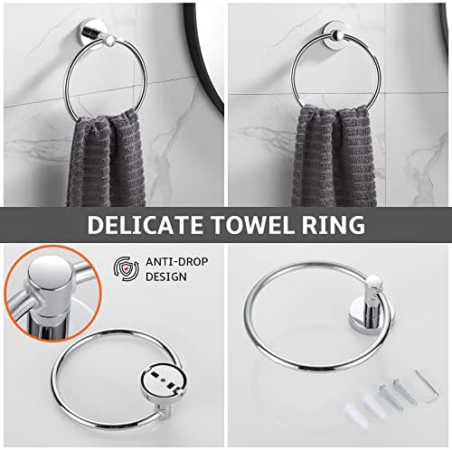 Adjustable 24-Inch Towel Bar with 4 Pieces Set for Bathroom