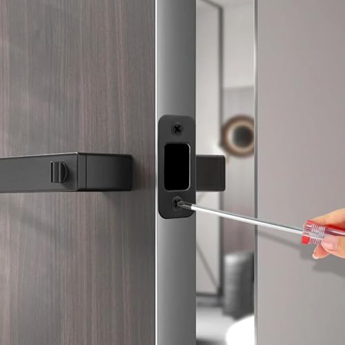 Secure Door Hardware Deadbolt Strike Plate Black Matte Finish