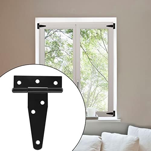 Murtenze 3-Inch T-Strap Barn Door Hinges x6 - Durable Rust-Proof