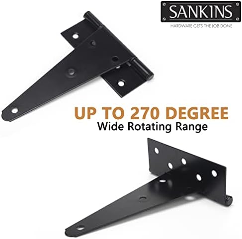 SANKINS 8 Inch T-Strap Shed Door Hinges