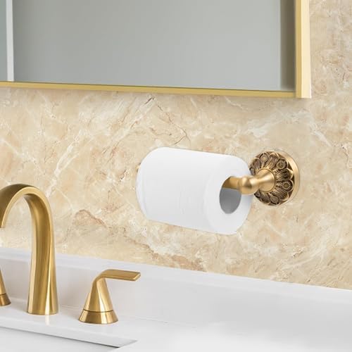 Luxury Antiqued Brass Petal-Relief Toilet Paper Holder