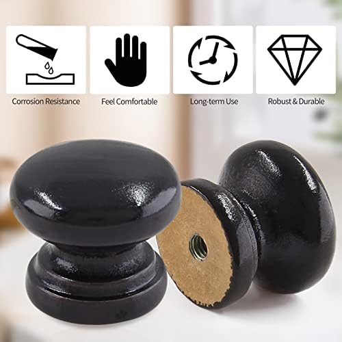 12-Piece Black Wood Dresser Knobs