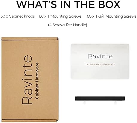 Ravinte 30-Piece 6 Square Cabinet Door Pulls Matte Black Stainless Steel