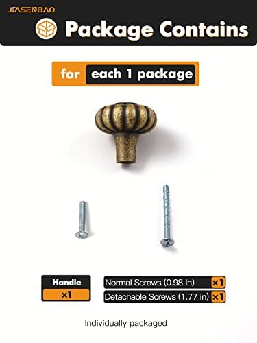 10-Piece Antique Brass Knobs - Uniquely Inspired by Pumpkins Durable and Versatile for Kitchen Bathroom and Closet
