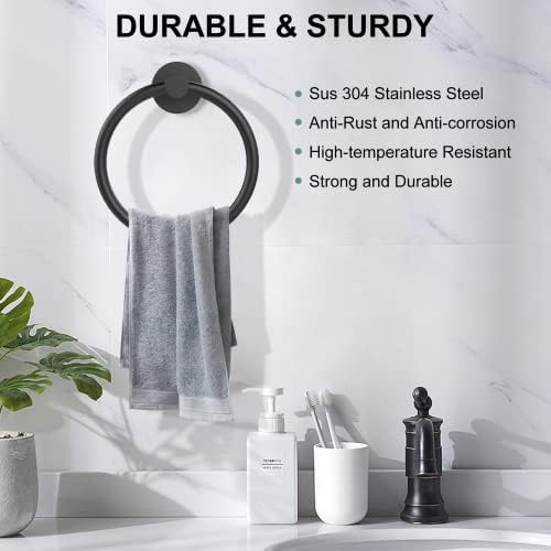 SetSail 304 Stainless Steel Towel Holder - Matte Black 2-Pack