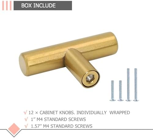 High-Quality 12-Piece Gold Drawer Knobs for Kitchen Bathroom Cabinets