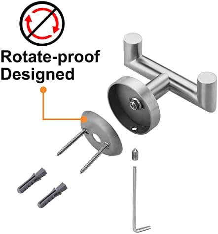 Double Pack of Stainless Steel Towel Hooks for Bathrooms