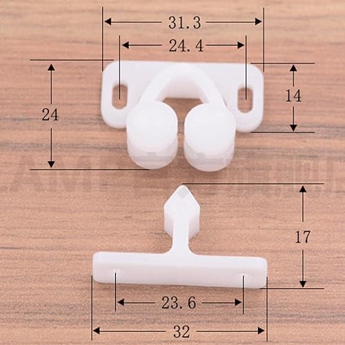 3Pcs White Marine Boat Door Catch Plastic Plate Set for Cabin Storage