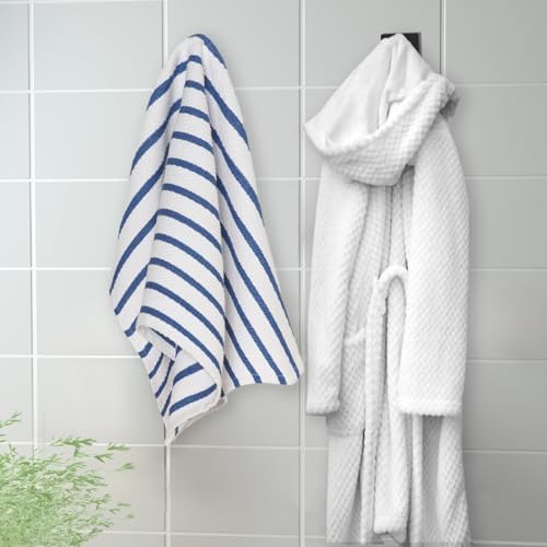 Professional Strength 6-Pack Bath Towel Hooks Matte Black Heavy Duty Stainless Steel