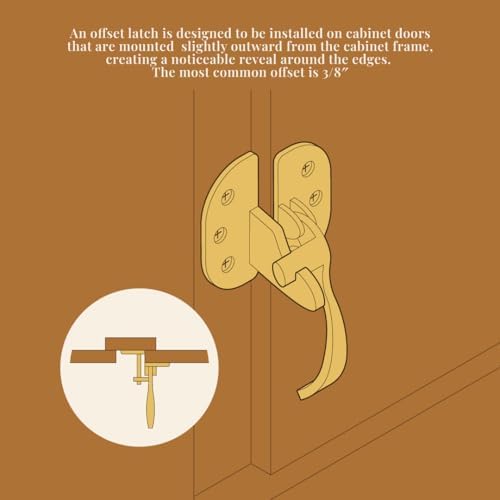 Nickel-Plated Antique Cabinet Door Latch and Catch